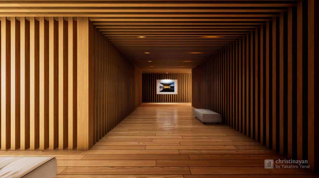 Corridor Museum Demo Part1 (木の廊下の美術館デモ)