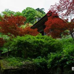 Exterior view of Rissyakuji Temple (宝珠山　阿所川院　立石寺)