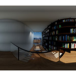 Bookshelves House in equirectangular (本棚の家)